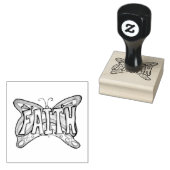 Faith Word Butterfly Rubber Stamp Rubberstempel (Gestempeld)