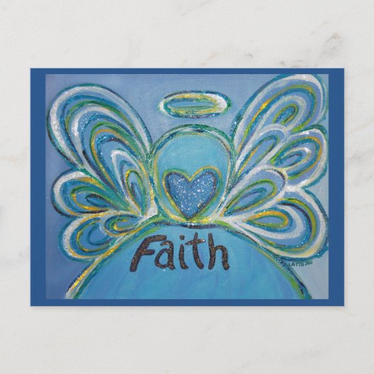 Faith Word Inspirerend Angel Briefkaart (Voorkant)