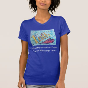 Faith Word Inspirerend Gepersonaliseerd Shirten T-shirt