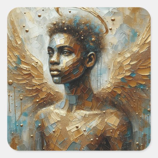 Faithful Angel - Angel Series Art Collectie Vierkante Sticker (Voorkant)