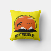 Faithful Comfort – Mountain Sunset Throw Pillow