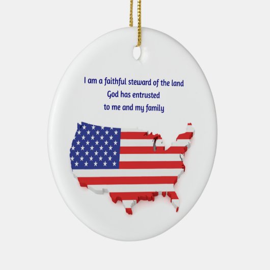 Faithful Steward of USA - Round  Keramisch Ornament (Rechts)