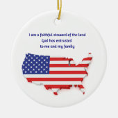 Faithful Steward of USA - Round  Keramisch Ornament (Voorkant)