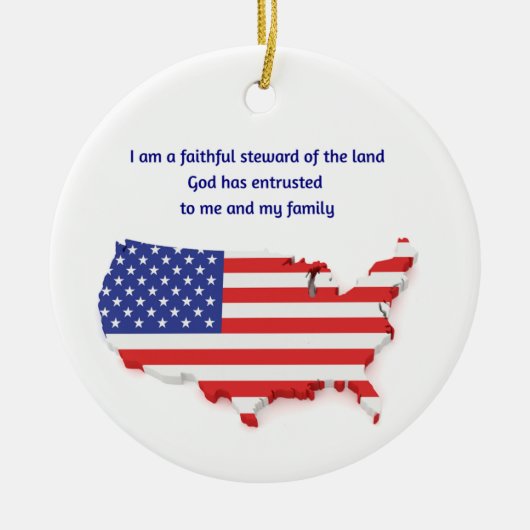 Faithful Steward of USA - Round  Keramisch Ornament (Voorkant)