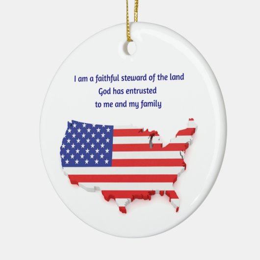 Faithful Steward of USA - Round  Keramisch Ornament (Links)