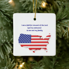 Faithful Steward of USA - Square  Keramisch Ornament