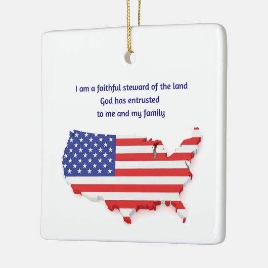 Faithful Steward of USA - Square Keramisch Ornament (Links)
