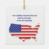 Faithful Steward of USA - Square  Keramisch Ornament (Achterkant)