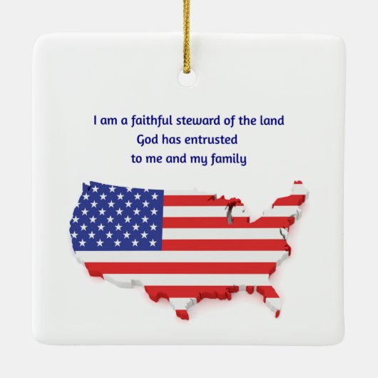 Faithful Steward of USA - Square  Keramisch Ornament (Achterkant)