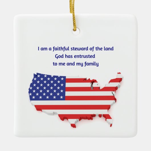 Faithful Steward of USA - Square  Keramisch Ornament (Voorkant)