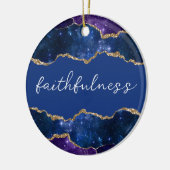 Faithfulness Inspirerend Word Galaxy Agate Keramisch Ornament (Links)