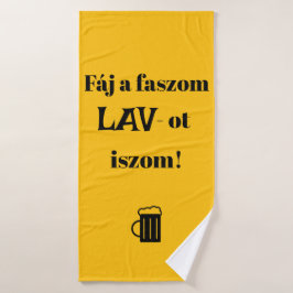 Fáj a faszom LAV-ot iszom! sárga törülköző Badhanddoek