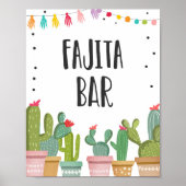 Fajita Bar Fiesta Eet Cactus Tafelbord Poster (Voorkant)