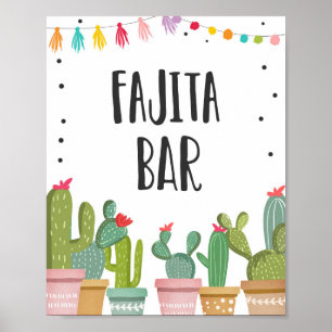 Fajita Bar Fiesta Eten Cactus Tafelbord Poster