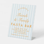 Fajite Bar Sinaasappel & blauw Bachelorette voetst Reclamebord Met Voetstuk (Voorkant)