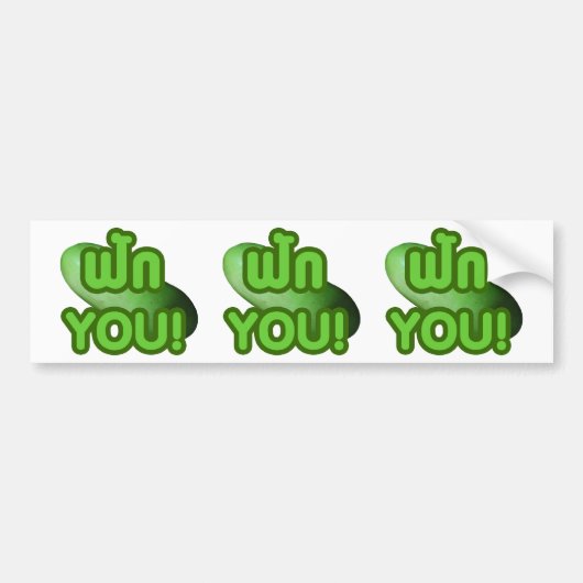 FAK JE! .. Groen vierkant (wintermeloen) Bumpersticker (Voorkant)