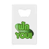 FAK JE! .. Groen vierkant (wintermeloen) Creditkaart Flessenopener (Voorkant)