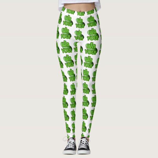 FAK JE! .. Groen vierkant (wintermeloen) Leggings (Voorkant)