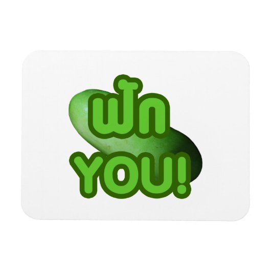 FAK JE! .. Groen vierkant (wintermeloen) Magneet (Horizontaal)
