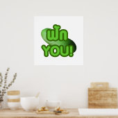 FAK JE! .. Groen vierkant (wintermeloen) Poster (Keuken)