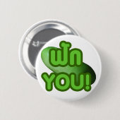 FAK JE! .. Groen vierkant (wintermeloen) Ronde Button 5,7 Cm (Voorkant /achterkant)