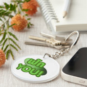 FAK JE! .. Groen vierkant (wintermeloen) Sleutelhanger (Voorkant Rechts)