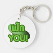 FAK JE! .. Groen vierkant (wintermeloen) Sleutelhanger (Achterkant)