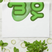 FAK JE! .. Groen vierkant (wintermeloen) Theedoek (Gevouwen)