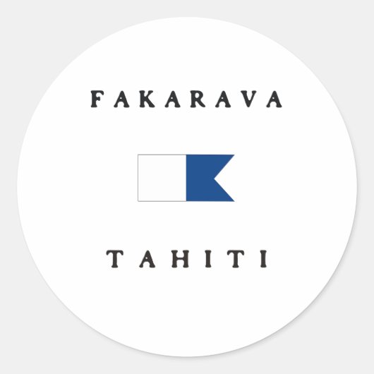 Fakarava Tahiti Alpha duikvlag Ronde Sticker (Voorkant)