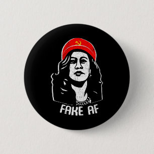 Fake Af Kamala Harris Communisme Verkiezing Humor  Ronde Button 5,7 Cm