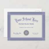 Fake Afstuderen Diploma Jouw tekst Briefkaart (Voorkant / Achterkant)