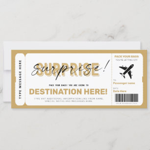 Fake Airplane Ticket Surprise boarding Pass
