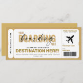 Fake Airplane Ticket Surprise boarding Pass Kaart (Voorkant / Achterkant)