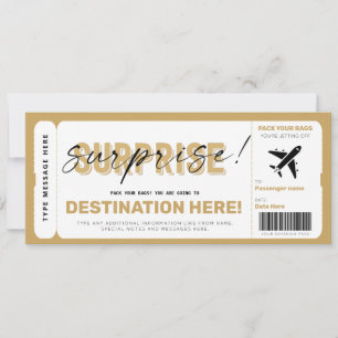 Fake Airplane Ticket Surprise boarding Pass Kaart