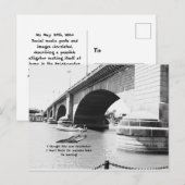 (Fake) Alligator zwemmen bij de London Bridge Briefkaart (Voorkant / Achterkant)