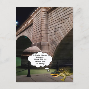(Fake) Alligator zwemmen bij de London Bridge Briefkaart