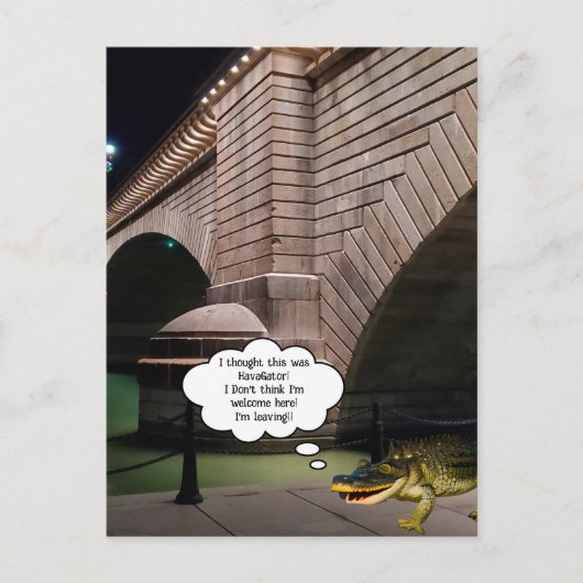 (Fake) Alligator zwemmen bij de London Bridge Briefkaart (Voorkant)