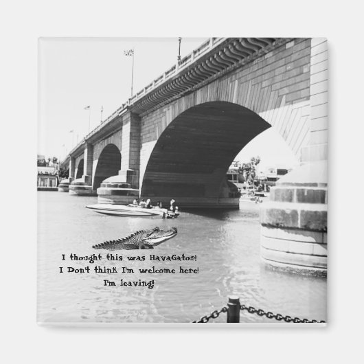 (Fake) Alligator zwemmen bij de London Bridge Magneet (Voorkant)