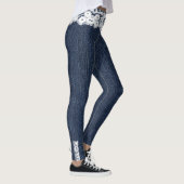 Fake Blue Jeans White Lace Denim Leggings (Rechts)