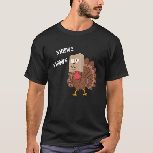 Fake Cat Meow Thanksgiving Turkey T-shirt (Voorkant)