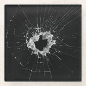 Fake Cracked Broken Design - Funny Theft Deterrent Glazen Onderzetter (Voorkant)