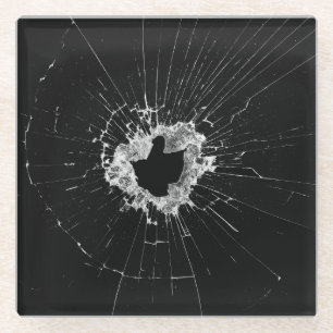 Fake Cracked Broken Design - Funny Theft Deterrent Glazen Onderzetter