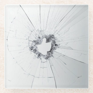 Fake Cracked Broken Design - Funny Theft Deterrent Glazen Onderzetter