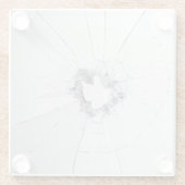 Fake Cracked Broken Design - Funny Theft Deterrent Glazen Onderzetter (Achterkant)