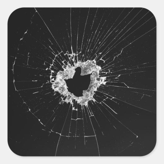 Fake Cracked Broken Design - Funny Theft Deterrent Vierkante Sticker (Voorkant)