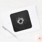 Fake Cracked Broken Design - Funny Theft Deterrent Vierkante Sticker (Envelop)