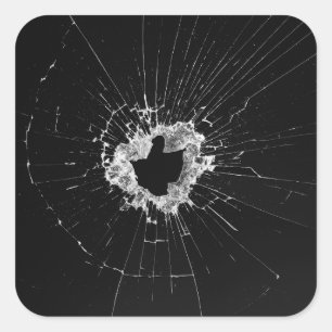 Fake Cracked Broken Design - Funny Theft Deterrent Vierkante Sticker