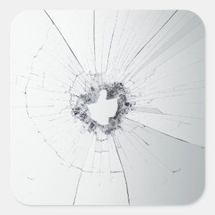Fake Cracked Broken Design - Funny Theft Deterrent Vierkante Sticker