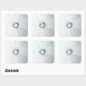 Fake Cracked Broken Design - Funny Theft Deterrent Vierkante Sticker (Vel)