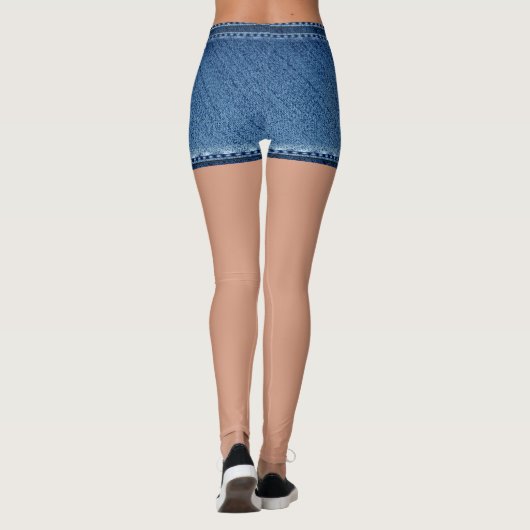Fake denim short blue leggings (Achterkant)